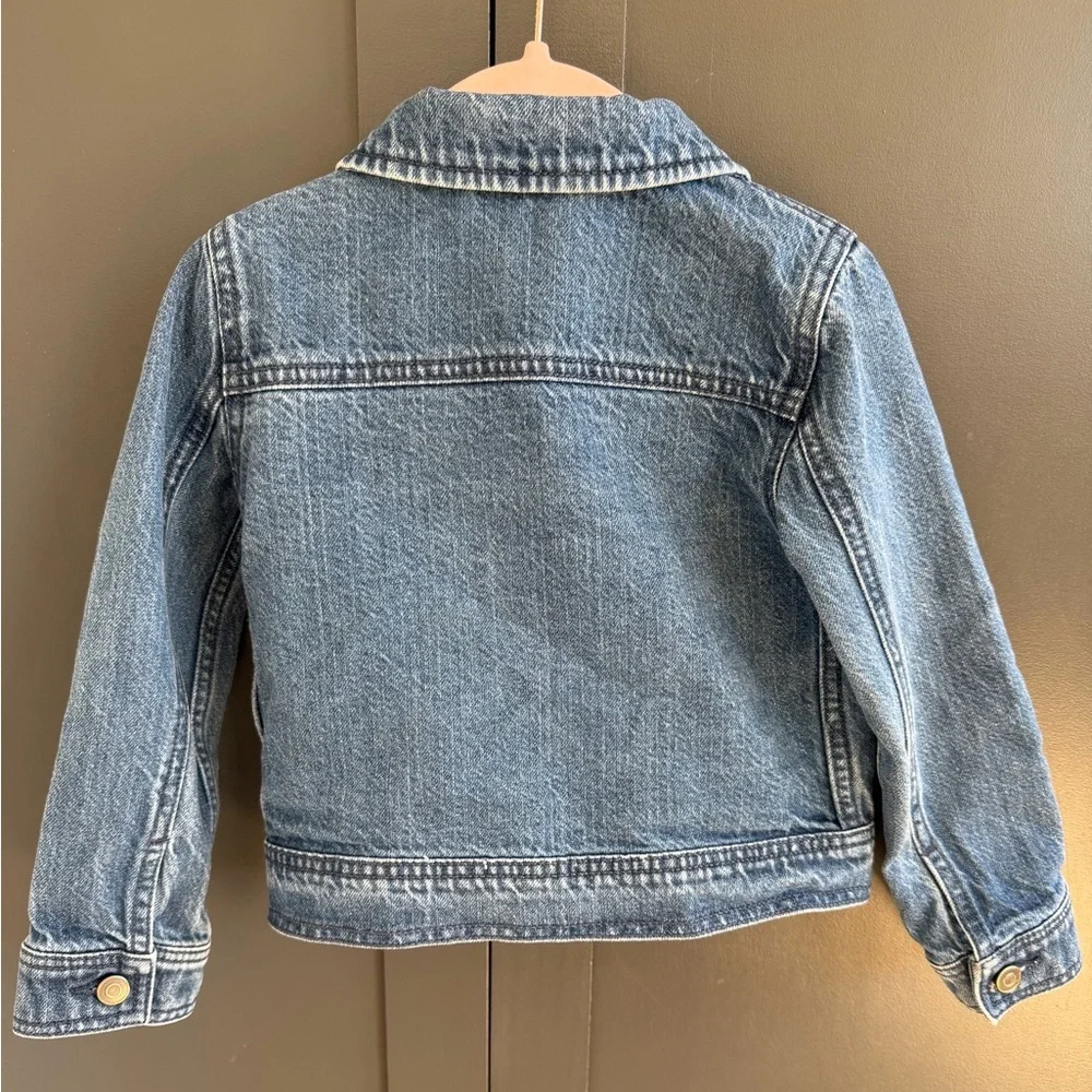 Hanna Anderson | Denim Jean Jacket with Colorful Patches | size 110 | 5